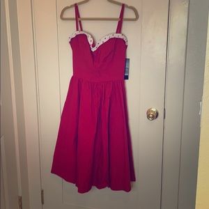 A coveted Red Stop Staring dress with trim